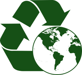 Earth and recycling symbol